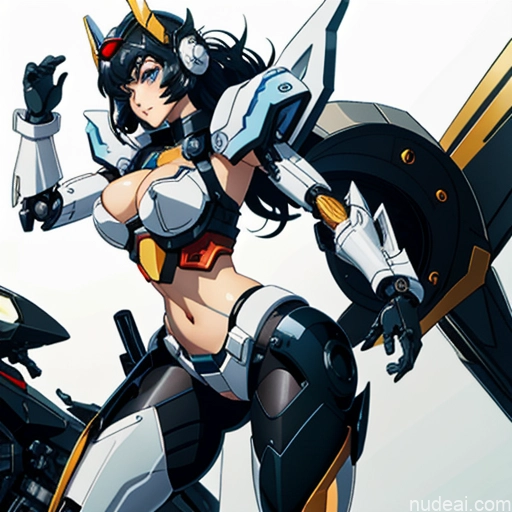 ai nude image of pics of SuperMecha: A-Mecha Musume A素体机娘 Leon Raymond Butt Bite Pantsuit Black Hair