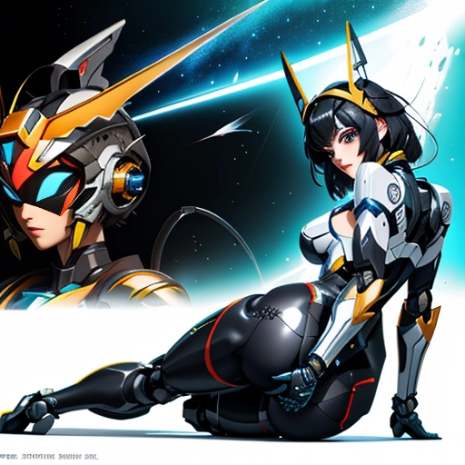 ai nude image of pics of SuperMecha: A-Mecha Musume A素体机娘 Leon Raymond Butt Bite Pantsuit Black Hair