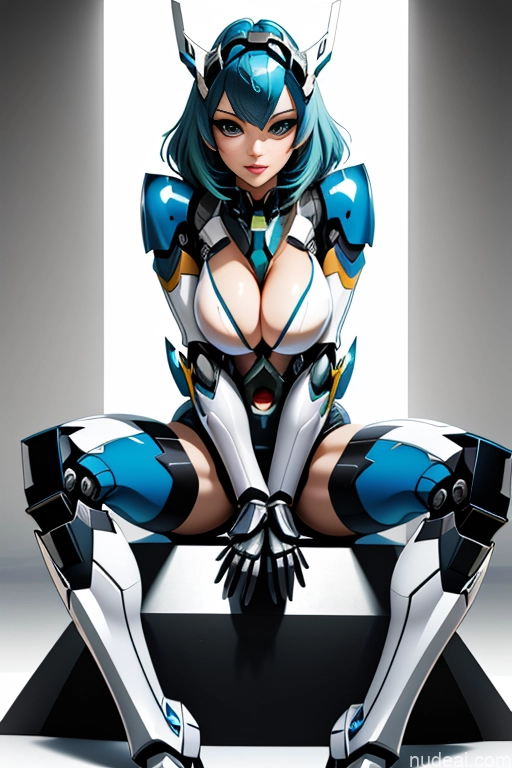 ai nude image of pics of SuperMecha: A-Mecha Musume A素体机娘 Leon Raymond Butt Bite Pantsuit Rainbow Haired Girl