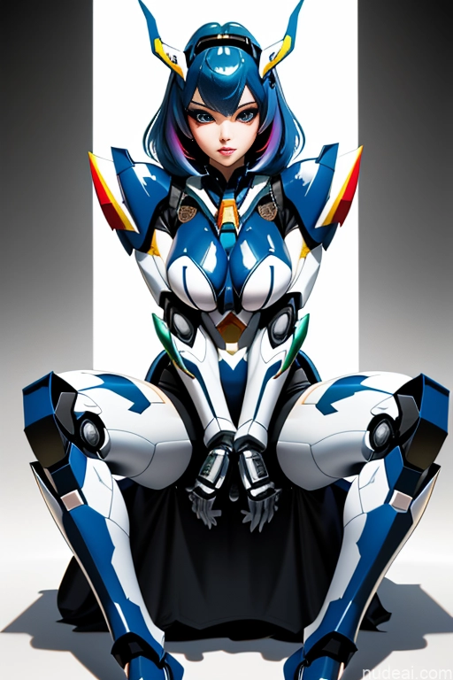 SuperMecha: A-Mecha Musume A素体机娘 Leon Raymond Butt Bite Pantsuit Rainbow Haired Girl