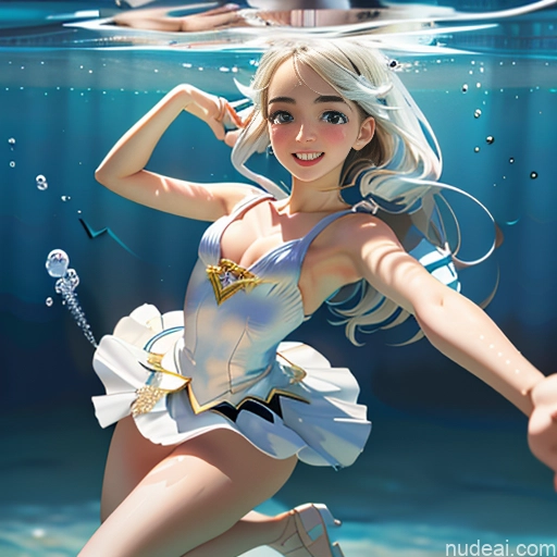 ai nude image of pics of One Sorority Better Swimwear Beach Tutu White 18 Underwater Downblouse: 俯身露乳