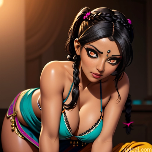 related ai porn images free for Dark Skin Indian Goth Tribal Huge Boobs Beautiful Pigtails Braided Bending Over Bra Salwar