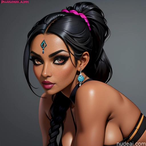 related ai porn images free for Dark Skin Indian Tribal Goth Huge Boobs Beautiful Black Hair Close-up View Bending Over Soccer Sports Bra Cleavage Braided Ponytail