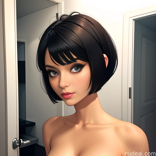 related ai porn images free for One Small Tits Skinny Short Short Hair 18 Sexy Face Brunette Black Hair Bobcut Messy Pixie White Bathroom Bedroom On Back Nude