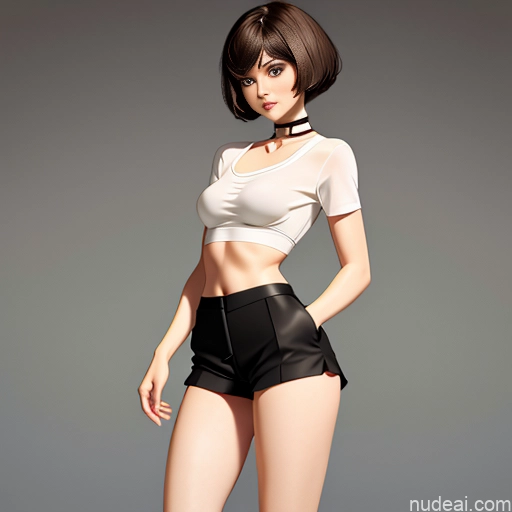 ai nude image of pics of One Sorority Skinny Small Tits Small Ass Short Short Hair 18 Brunette Pixie White Soft Anime Choker Shirt Short Shorts Pantyhose