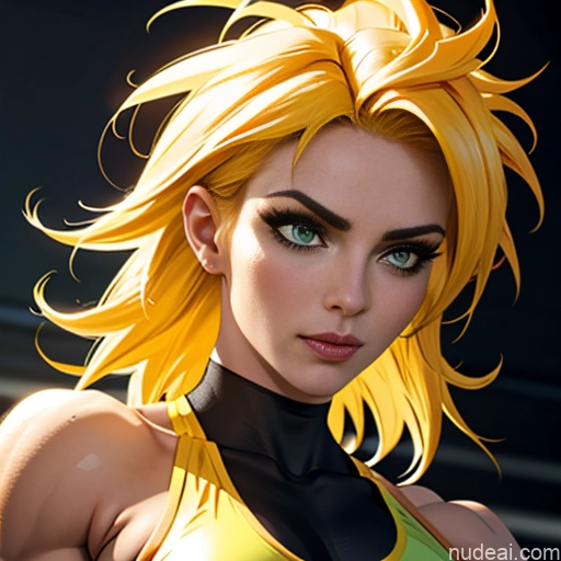 related ai porn images free for Super Saiyan Woman Bodybuilder Busty Front View Cosplay