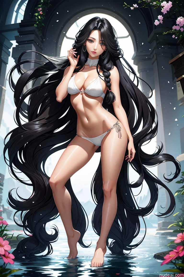 related ai porn images free for Woman One Skinny Short Long Hair 18 Black Hair Straight Bangs Soft Anime Front View Nude Simple Bright Lighting