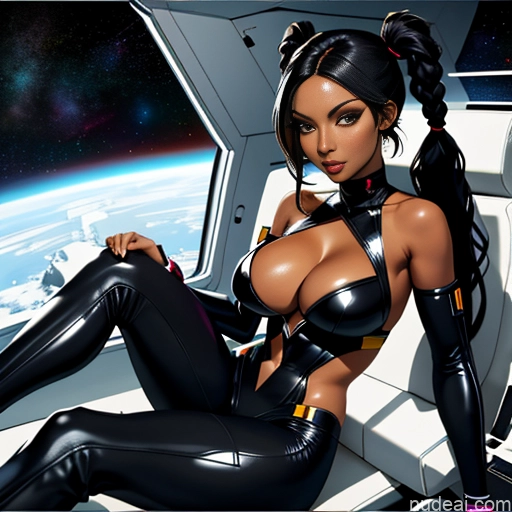 related ai porn images free for Dark Skin Tribal African Goth Huge Boobs Black Hair Braided Pigtails Spandex Space Suit Cleavage Crisp Anime