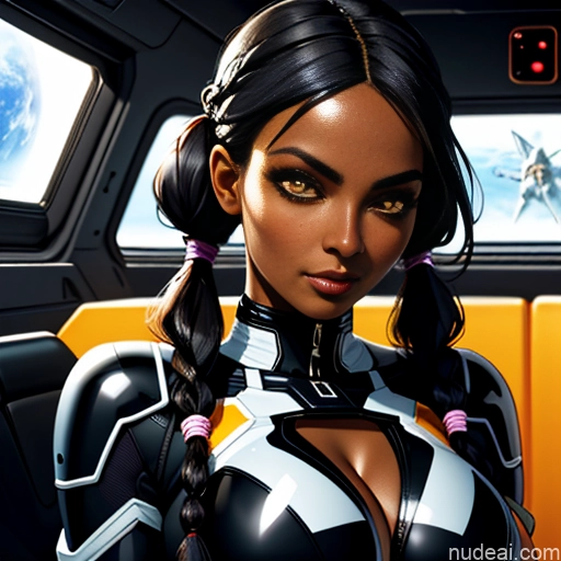 related ai porn images free for Dark Skin Tribal African Goth Huge Boobs Black Hair Braided Pigtails Spandex Space Suit Cleavage Crisp Anime