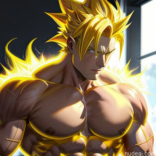 ai nude image of pics of Super Saiyan Super Saiyan 4 Neon Lights Clothes: Red Neon Lights Clothes: Yellow Woman Bodybuilder Busty Front View