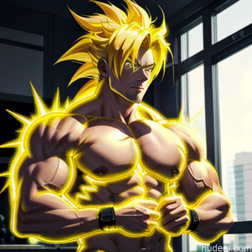 ai nude image of pics of Super Saiyan Super Saiyan 4 Neon Lights Clothes: Red Neon Lights Clothes: Yellow Woman Bodybuilder Busty Front View