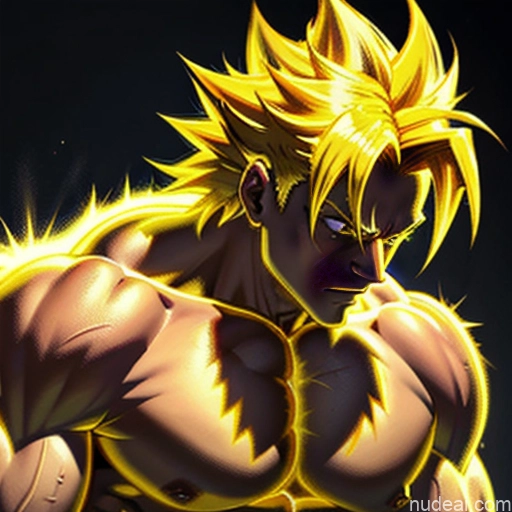 ai nude image of pics of Super Saiyan Super Saiyan 4 Neon Lights Clothes: Red Neon Lights Clothes: Yellow Woman Bodybuilder Busty Front View