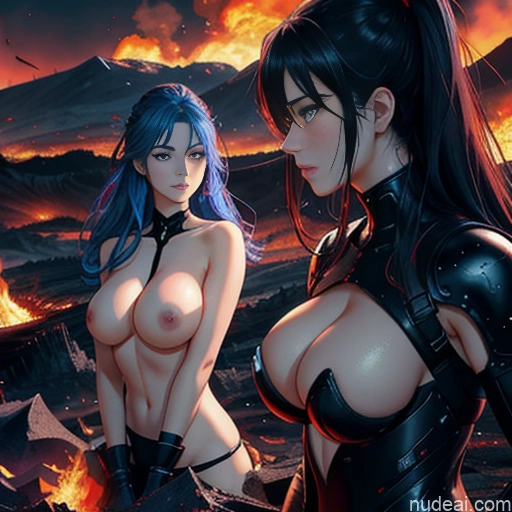 related ai porn images free for Woman Two Busty Huge Boobs Perfect Boobs 18 Sad Blue Hair Messy Japanese Soft Anime Hell Front View Gaming Nude Angel Partially Nude Topless Bright Lighting