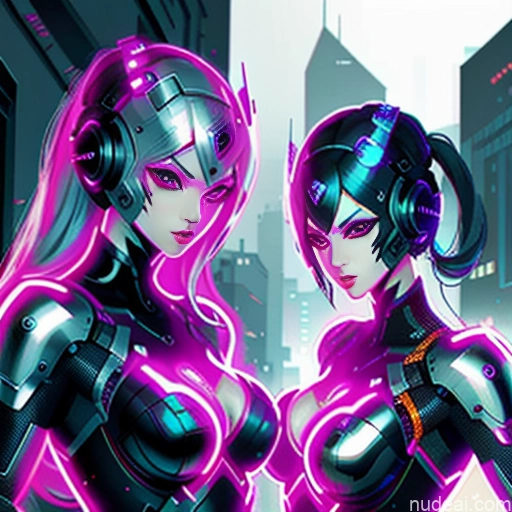 Two Cyberhelmet V3 Neon Lights Clothes: Purple