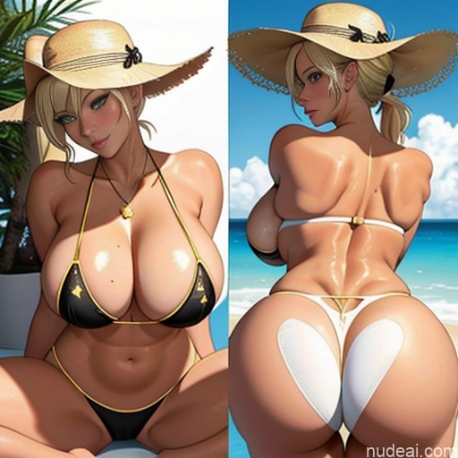 ai nude image of pics of Milf Bimbo One Huge Boobs Big Ass Big Hips Tall Tanned Skin 18 Sexy Face Ahegao Blonde Ponytail Asian Soft + Warm Bedroom Close-up View Front View Spreading Legs Nude Cleavage Transparent Gold Jewelry Dark Lighting Simple