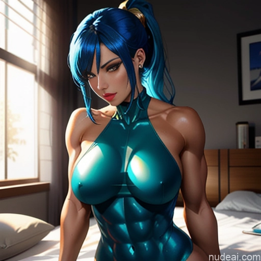 ai nude image of pics of Woman Busty Perfect Body Dark Skin Oiled Body 30s Orgasm Ahegao Blue Hair Ponytail Egyptian Soft Anime Crisp Anime Warm Anime Bedroom On Back Nude Gold Jewelry Bangs Seductive Sexy Face Dark Lighting