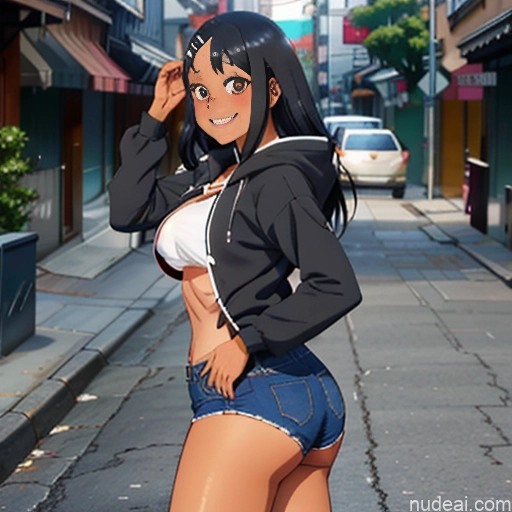 related ai porn images free for Nagatoro Hayase, Hair Ornament, Brown Eyes, Hairclip ,dark Skin, Black Hair Huge Boobs Big Ass Cropped Hoodie Underboob Happy Street Front View