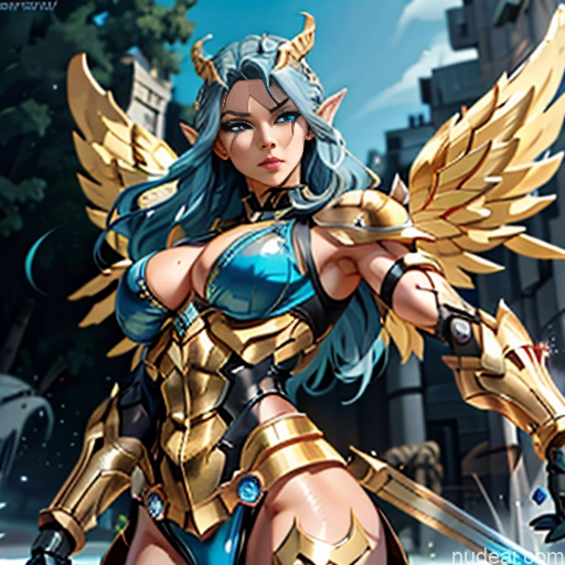 related ai porn images free for Woman Busty Muscular Abs Front View Has Wings Angel Fantasy Armor Viking Bodybuilder Perfect Boobs Gold Jewelry Blonde SuperMecha: A-Mecha Musume A素体机娘 Deep Blue Eyes Blue Hair Battlefield