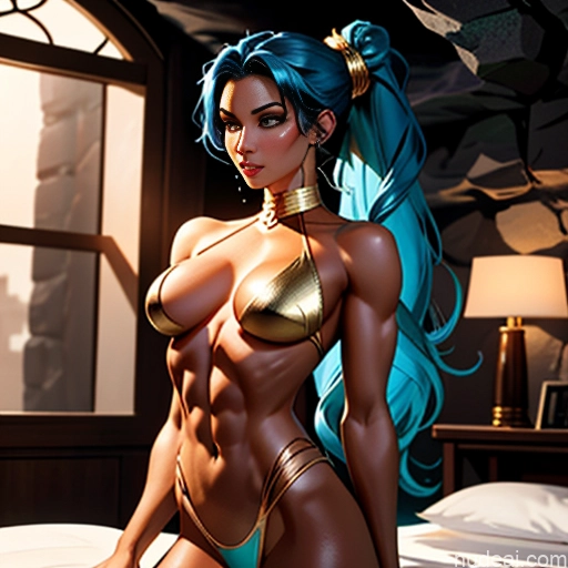 related ai porn images free for Oiled Body Woman 30s Blue Hair Egyptian Bedroom Superhero Topless Partially Nude Gold Jewelry Dark Lighting Cave Middle Eastern Perfect Body Detailed Hair Bun Ponytail Seductive Busty Perfect Boobs Dark Skin On Back