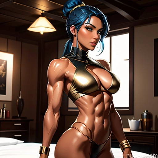 related ai porn images free for Oiled Body Woman 30s Blue Hair Egyptian Bedroom Superhero Topless Partially Nude Gold Jewelry Dark Lighting Cave Middle Eastern Perfect Body Detailed Hair Bun Seductive Busty Perfect Boobs Dark Skin On Back Ponytail Bangs