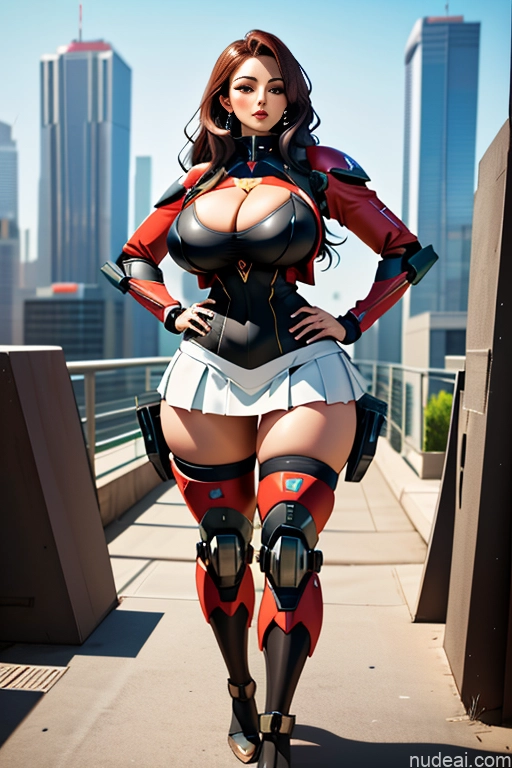 ai nude image of pics of Milf Beautiful Big Ass Thick Big Hips Cleavage Thigh Socks Micro Skirt Mech Suit