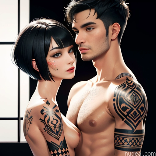 related ai porn images free for Nude Black Hair Tattoos Skinny Short Hair Fairer Skin Small Tits Bobcut 18 Soft Anime Cumshot Asian Woman + Man Front View Spreading Legs One