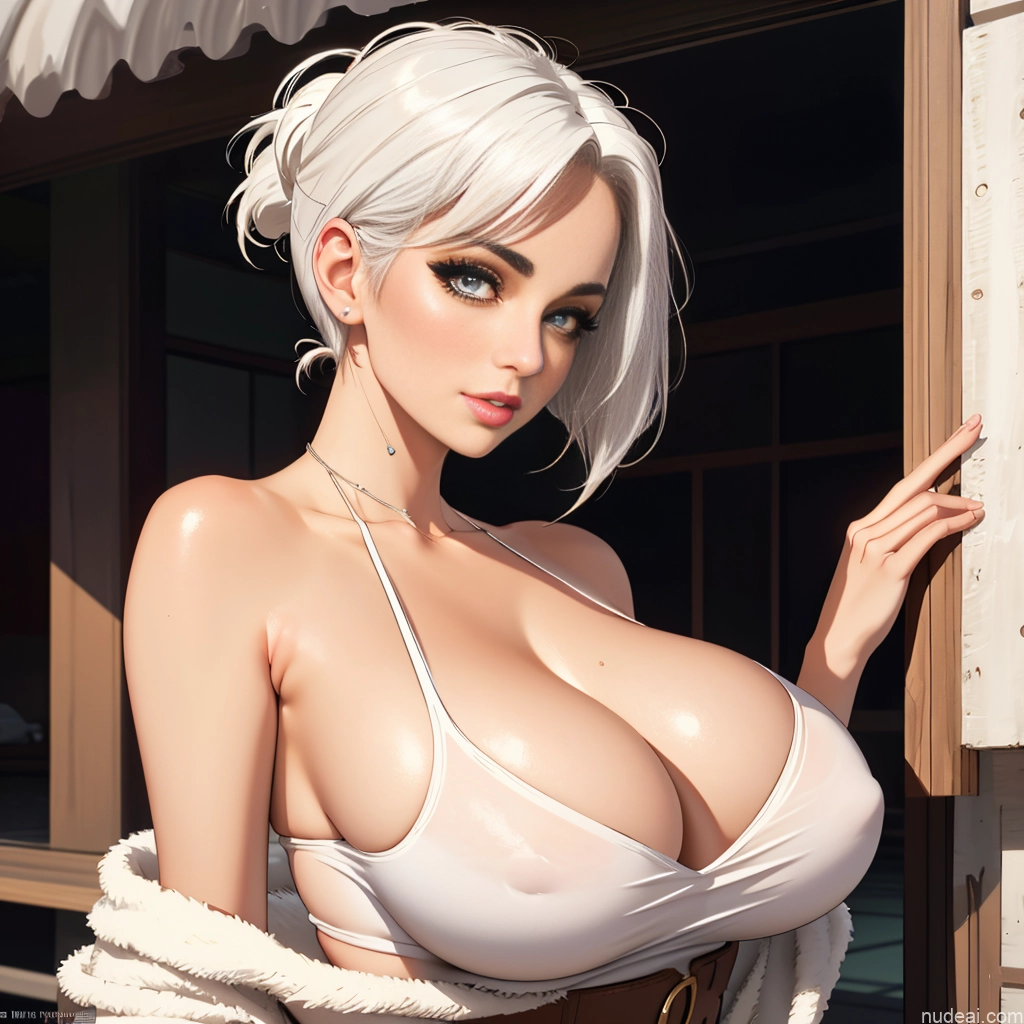 Woman Milf One Huge Boobs Perfect Boobs Beautiful Thick Short Hair 50s Seductive Blonde White Hair Ponytail Soft + Warm Skin Detail (beta) Jeans Pokies Huge Sagging Breasts Jeans Undone Jewelry Lake Veranda Tank Top Western Hat