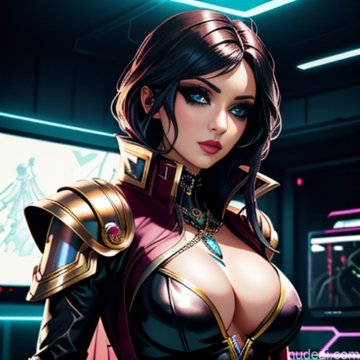 ai nude image of pics of Detailed Bright Lighting Diamond Jewelry Cleavage Superhero Steampunk Sci-fi Armor Race Driver Fantasy Armor Cyberpunk Graphics Cyberpunk Crisp Anime Skinny