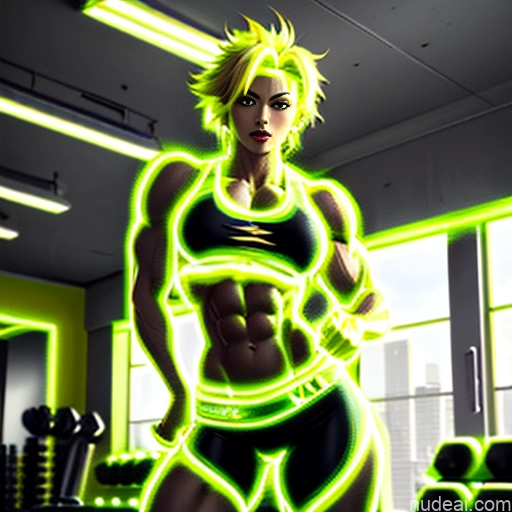 related ai porn images free for Super Saiyan Science Fiction Style Cosplay Busty Front View Bodybuilder Woman Abs Blonde Cyborg Neon Lights Clothes: Yellow Neon Lights Clothes: Green