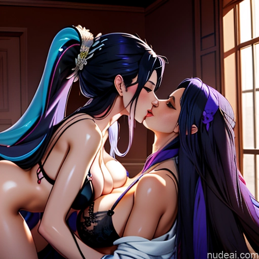 related ai porn images free for Woman Two Black Hair Straight Korean Kisses On Back Stockings Panties Beautiful Purple Hair Blue Hair Pink Hair Sports Bra Ponytail Huge Boobs Big Ass Long Hair Bathrobe Bedroom Devil Fairer Skin