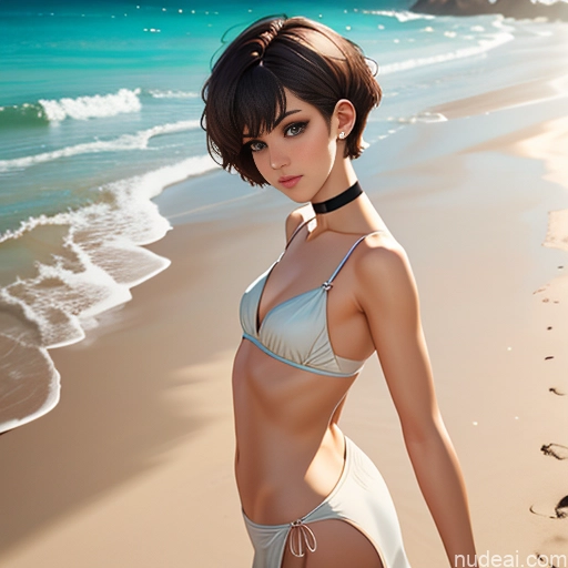 ai nude image of pics of One Anime Skinny Small Tits Big Ass Short Short Hair 18 Brunette Pixie White Choker Dress Pov Panties