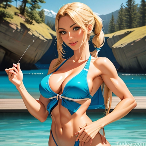 related ai porn images free for One 18 Skinny Perfect Boobs Perfect Body White Blonde Pigtails Bows Better Swimwear One Piece V2 Lake Licking-nipple Handjob