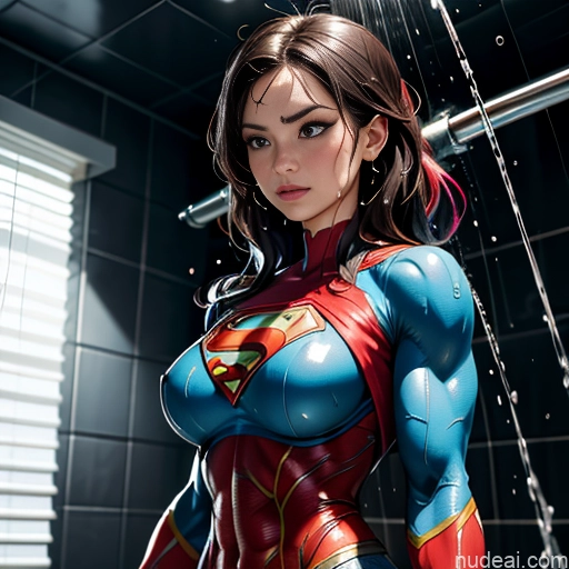 related ai porn images free for Superheroine Superhero Busty Muscular Abs Squirt Shower