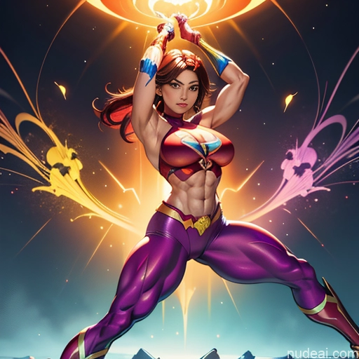 related ai porn images free for Superheroine Superhero Busty Muscular Abs Powering Up Power Rangers