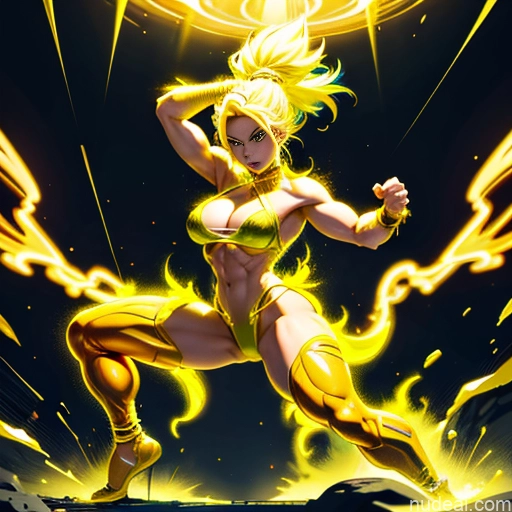 related ai porn images free for Muscular Busty Abs Powering Up Science Fiction Style Super Saiyan Super Saiyan 3 Neon Lights Clothes: Yellow Regal Bodybuilder Chain Shackles Gold Jewelry