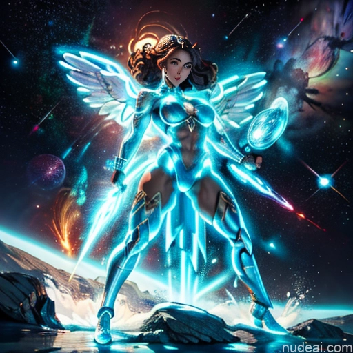 related ai porn images free for Israel Jewish Superhero Bodybuilder Busty Abs Powering Up Heat Vision Regal Has Wings Muscular Curly Hair Science Fiction Style Space Dynamic View Neon Lights Clothes: Blue