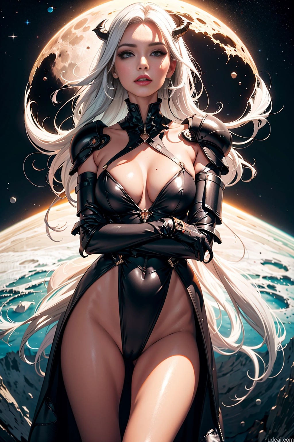 related ai porn images free for Milf One Small Tits Lipstick Tall Pouting Lips White Hair Painting Front View Moon Dress Fantasy Armor Sci-fi Armor Space Suit Partially Nude Topless Transparent Cleavage Jewelry Nude