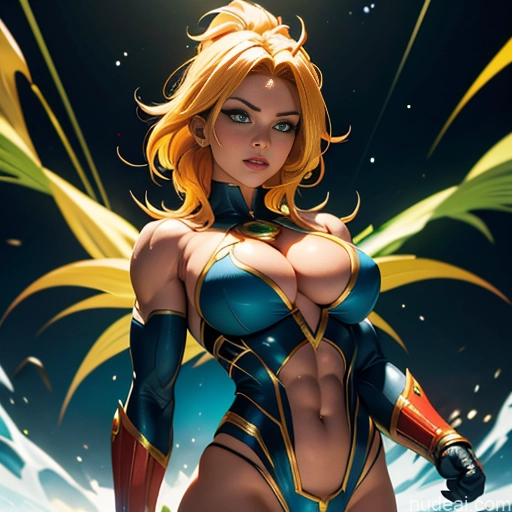 related ai porn images free for Superheroine Busty Muscular Abs Super Saiyan Science Fiction Style Dynamic View Superhero