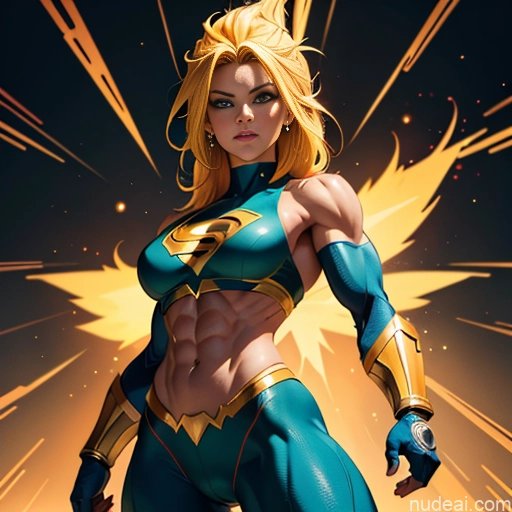 related ai porn images free for Busty Muscular Abs Super Saiyan Science Fiction Style Superhero Bodybuilder Powering Up