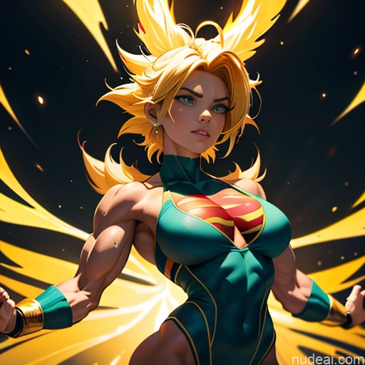 related ai porn images free for Busty Muscular Abs Super Saiyan Superhero Bodybuilder Powering Up