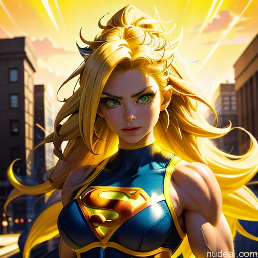 related ai porn images free for Busty Muscular Abs Superhero Superheroine Super Saiyan 3 Super Saiyan Neon Lights Clothes: Yellow