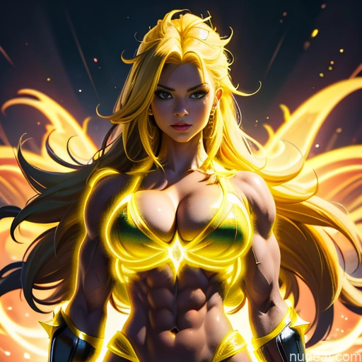 related ai porn images free for Busty Muscular Abs Superhero Superheroine Super Saiyan 3 Super Saiyan Neon Lights Clothes: Yellow