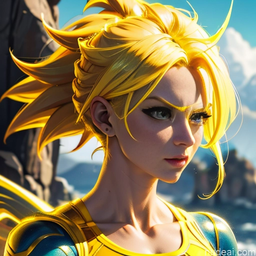 related ai porn images free for Busty Muscular Abs Superhero Superheroine Super Saiyan 3 Super Saiyan Neon Lights Clothes: Yellow Regal