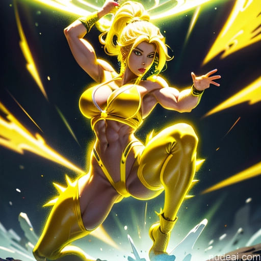 related ai porn images free for Busty Muscular Abs Super Saiyan 3 Super Saiyan Neon Lights Clothes: Yellow Regal Powering Up Bodybuilder Science Fiction Style