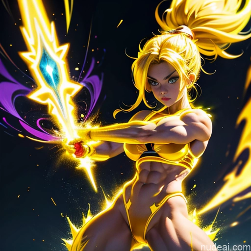 related ai porn images free for Busty Muscular Abs Super Saiyan 3 Super Saiyan Neon Lights Clothes: Yellow Regal Powering Up Bodybuilder Science Fiction Style