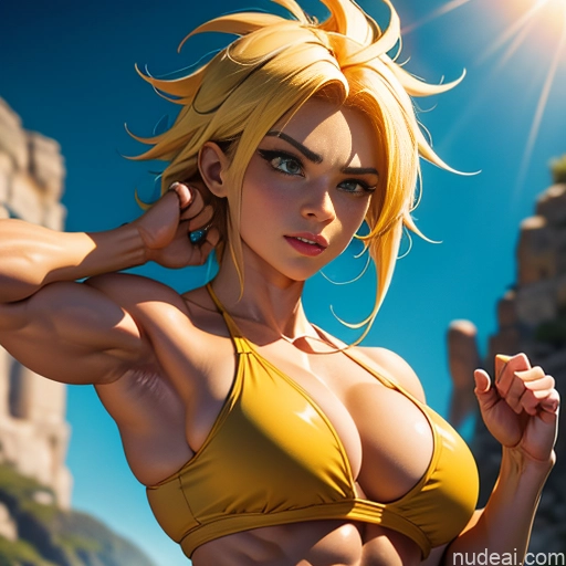 related ai porn images free for Busty Muscular Super Saiyan 3 Super Saiyan Science Fiction Style Abs Bodybuilder Martial Arts Long Hair