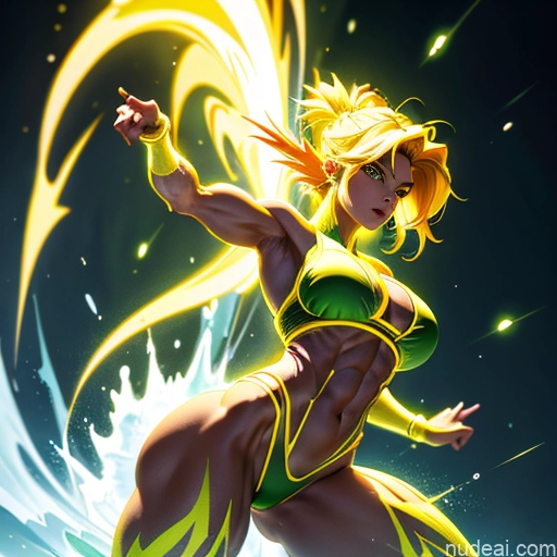 related ai porn images free for Busty Muscular Super Saiyan 3 Super Saiyan Science Fiction Style Abs Bodybuilder Powering Up Neon Lights Clothes: Yellow