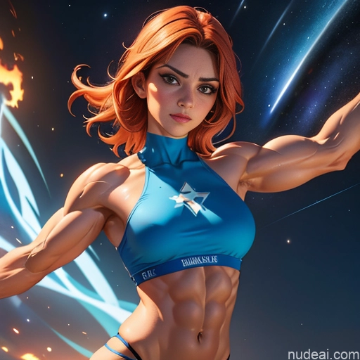 related ai porn images free for Israel Jewish Muscular Powering Up Busty Superhero Abs