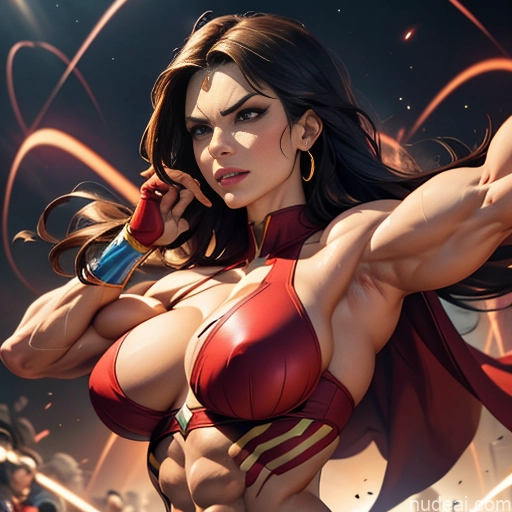 related ai porn images free for Muscular Powering Up Busty Superhero Abs Several Superheroine Perfect Boobs