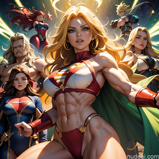 related ai porn images free for Superheroine Busty Muscular Abs Superhero Powering Up Several Super Saiyan 3 Super Saiyan